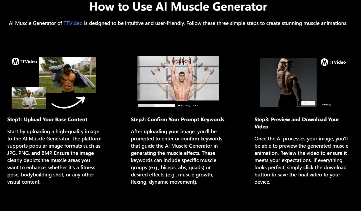 three steps to create my muscle video easily